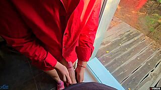 Step sister, help me cum fast in your panties while stepmom waits outside?