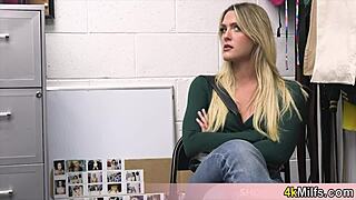 Blonde Housewife's Heart Races as Mall Cop Fucks Her