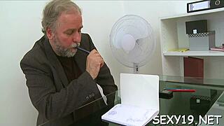 Old Teacher Fucks Youthful 18+ Babes Chaste Twat With Hardcore Sucking