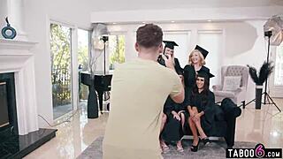 Milfs Turn Graduation Party into Reverse Gangbang