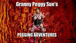 Granny Peggy Sue Strokes Big Pink Cock Until Cum