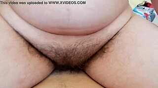 Hairy mature woman riding in intimate session