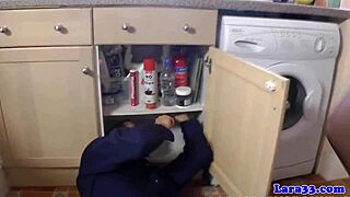 Classy British Milf Drilled by Rough Plumber