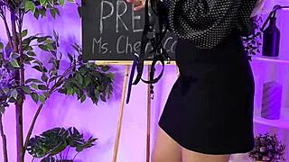 Sexy Milf Slowly Puts On Leather Harness Suit For Domination Scene