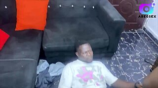 big ass stepmom bends over in airplane pose for stepson's big cock