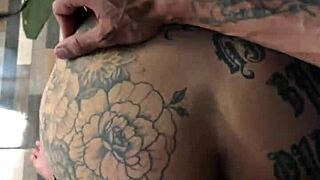 Big ass milf receives blowjob and fuck from young guy with monster cock