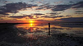 Walk On Red Sunset Of Elton Salt Lake