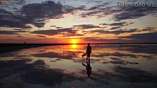 Walk On Red Sunset Of Elton Salt Lake