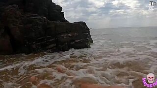 Watch Spanish milf suck monster cock on public beach?