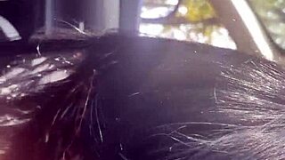 Curvy Latina slut licks balls in risky outdoor cum-covered fun