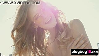 Petite blonde milf olivia preston says, 'look at my irresistible nude figure outdoors.'