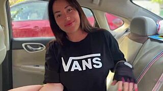 Hot latina craves outdoor car fuck
