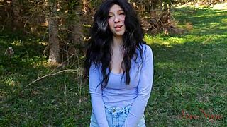 Mature Influencer Separated from Husband in Woods