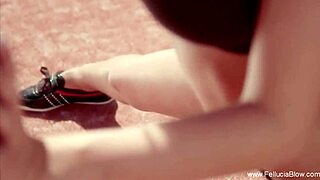 the redhead milf tastes the cumshot after handjob