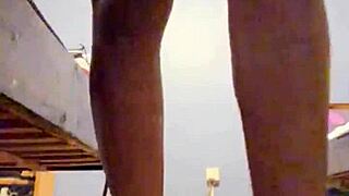 Ebony milf strips and deepthroats intensely