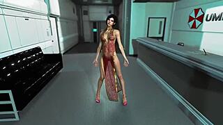 Stunning Ada Wong Dances in See-Through Dress at Umbrella Office for All to See