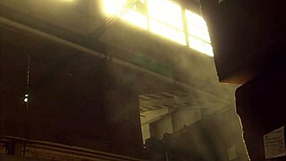 brunette milf licks monster cock outdoors before facial cumshot in heels