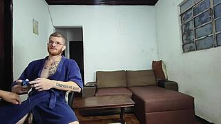 QUE JOGAR VIDEO GAME OQUE VEM COMER MINHA BUCETA WITH MONSTER COCK MASTURBATION!