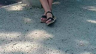 Milf flashes naked ass on public street