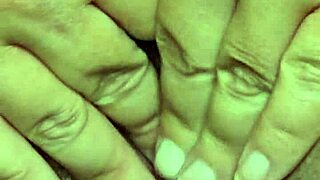 thick pregnant milf lets loose with intense squirting