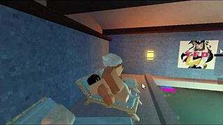 Milf Slut Bent Over Riding Monster Cock In Pool