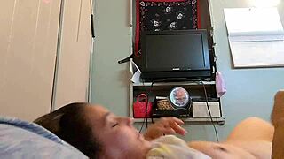 The mature BBW expertly handles the big cock in her session