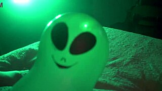 Blonde pornstar feels intense emotions during alien inflatable sex encounter