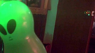 Blonde pornstar feels intense emotions during alien inflatable sex encounter