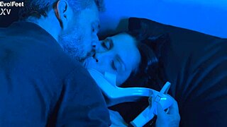 Blonde Milf Masters Footjobs with Bare Feet and Sexy Toes