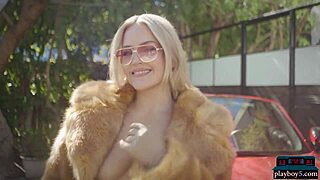 I’m mesmerized by bubble butt blonde Alexis Texas stripping on car top