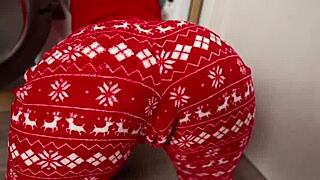 best gift for step son: step mom bent over, stuck in tight washing machine