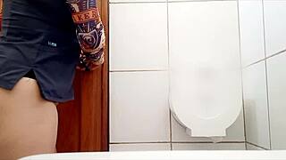 My stepmom's weird bathroom behavior turns erotic with self-touching