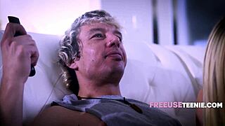 MILF Flashes Tits as Step Son and Stepdaughter Fuck All Day