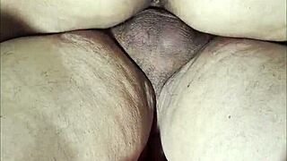 Mature woman discusses infidelities with husband during intimacy.