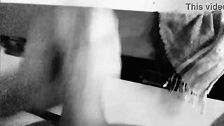 Blonde milf teases small cock with big natural tits