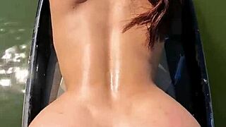 watch this big ass latina getting fucked hard on the jet ski in public water