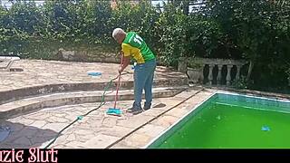 The Guy Cleaned The Pool And Then Came Inside My Ass