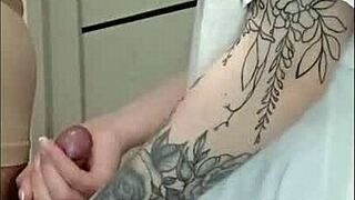 Stepmom's friend jerks off at house party