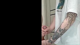 Stepmom's friend jerks off at house party