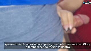 Married housewife enjoys riding her cuckold husband until interrupted