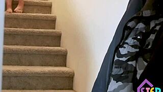 Stepmom London Rose Caught Stepson Spying in the Kitchen