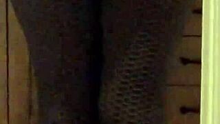 Wife wearing leggings shows off her ass
