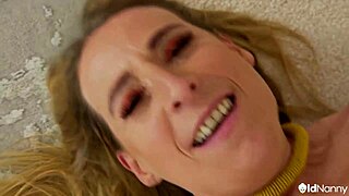 A british milf engages in rough riding and doggystyle positions with intense handjob and blowjob actions.