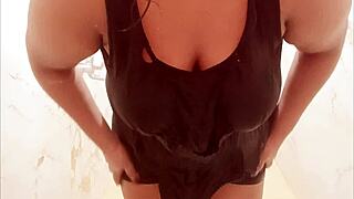 I sneakly show my big tits