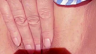 maturemons spreads hairless pussy for early morning fingering!