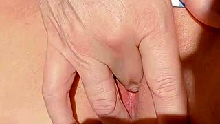 maturemons spreads hairless pussy for early morning fingering!