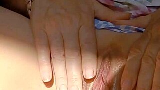 maturemons spreads hairless pussy for early morning fingering!