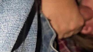 busty MILF gives FULL BLOWJOB at CONCERT in TRUCK