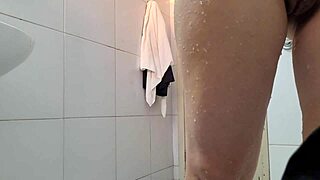 Mature latina in gym bathroom solo