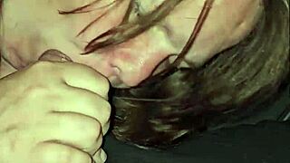 Wife spits on cock and keeps going. She moans while deepthroating passionately.